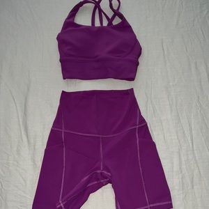 Lululemon align short 6” with pockets + ribbed energy long-line sports bra